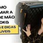 Itens organizados dentro de uma mala de mão de 10kg